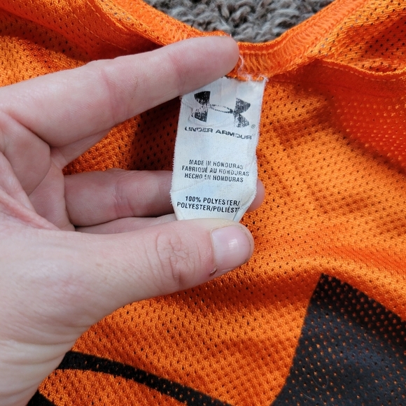 Under Armour Orange Muscle Practice Mesh Jersey One Size - Picture 3 of 6